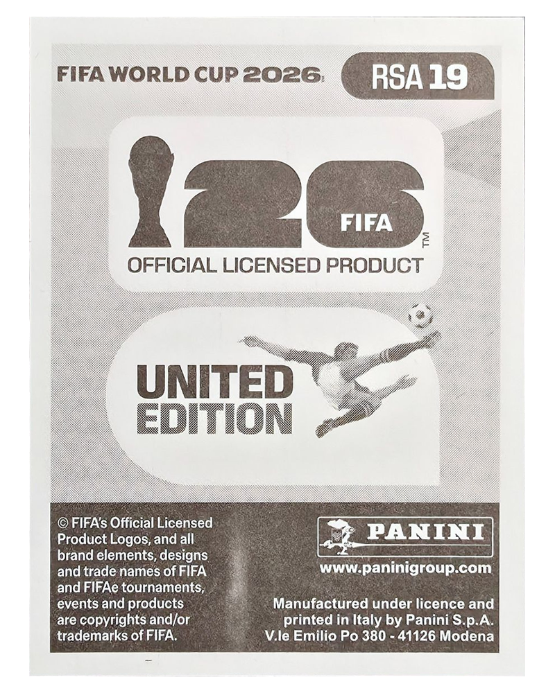 Panini FIFA WM 2026 United - RSA 19 - Mohau Nkota