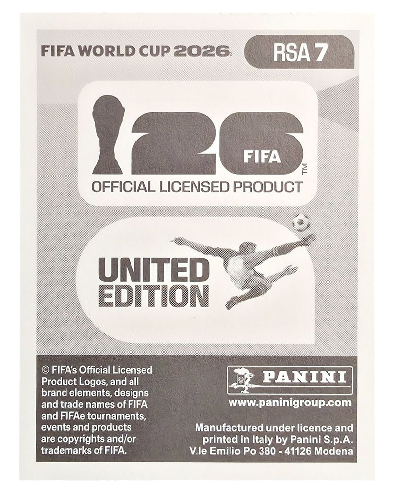 Panini FIFA WM 2026 United - RSA 7 - Khulumani Ndamane