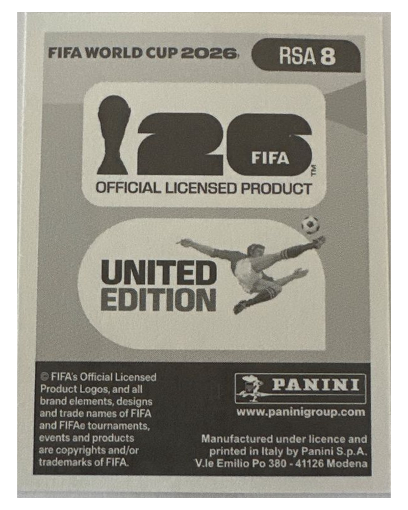 Panini FIFA WM 2026 United - RSA 8 - Siyabonga Ngezana