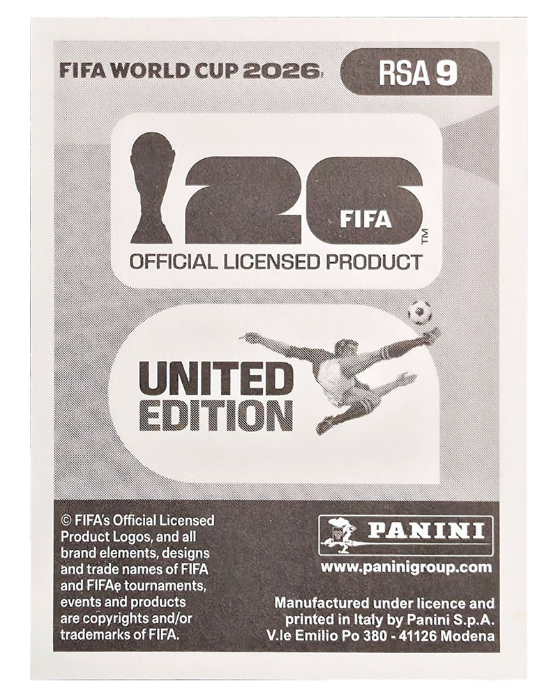 Panini FIFA WM 2026 United - RSA 9 - Khuliso Mudau