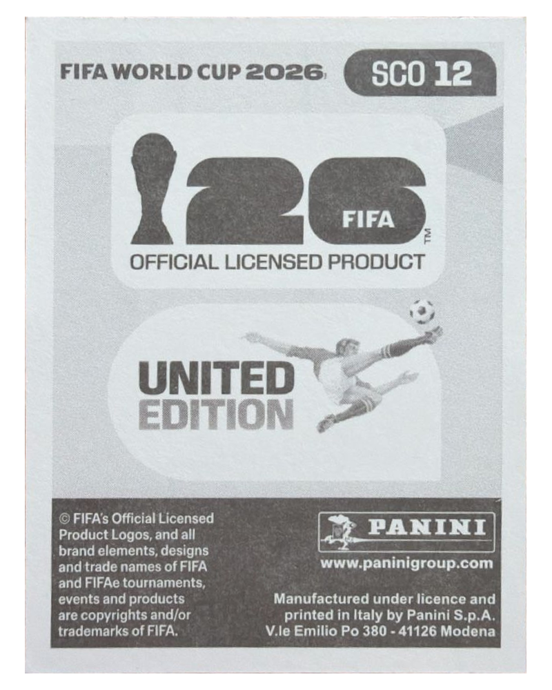 Panini FIFA WM 2026 United - SCO 12 - Billy Gilmour
