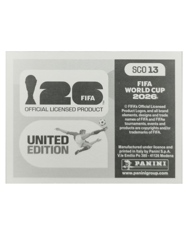 Panini FIFA WM 2026 United - SCO 13 - Team Photo