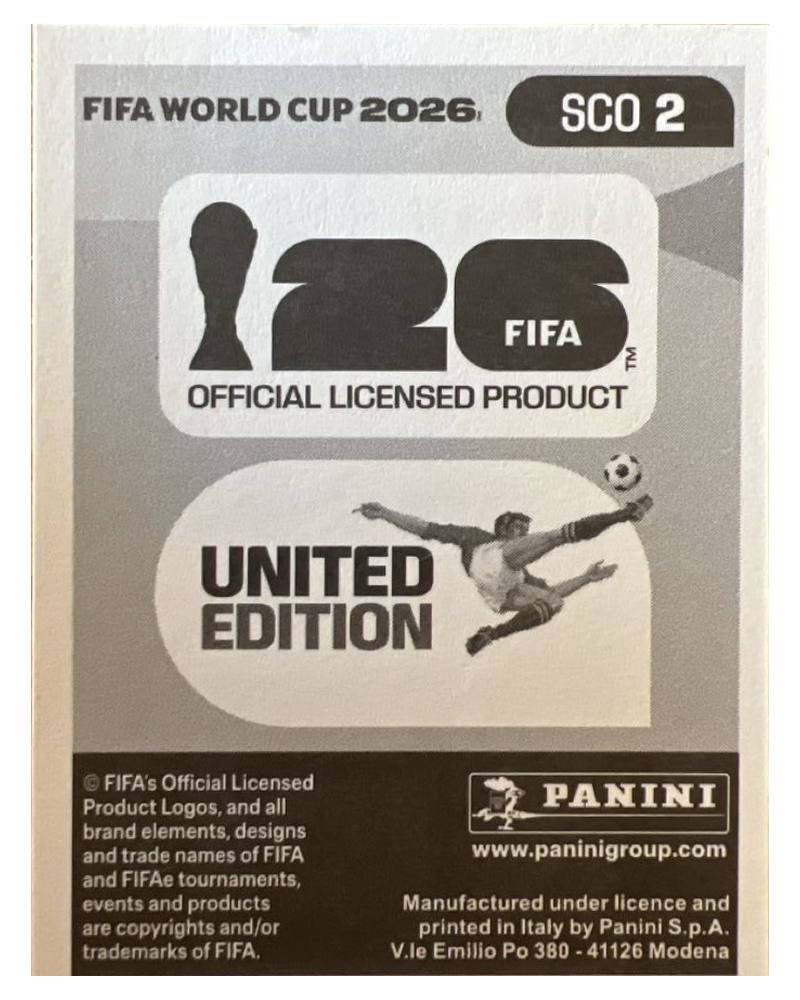 Panini FIFA WM 2026 United - SCO 2 - Angus Gunn