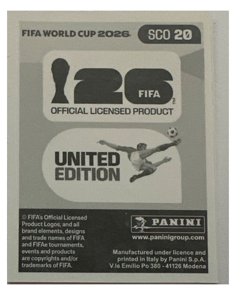 Panini FIFA WM 2026 United - SCO 20 - Ben Gannon-Doak