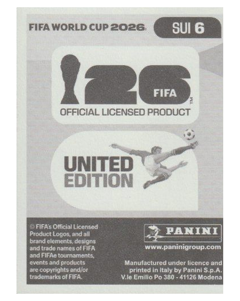 Panini FIFA WM 2026 United - SUI 6 - Nico Elvedi