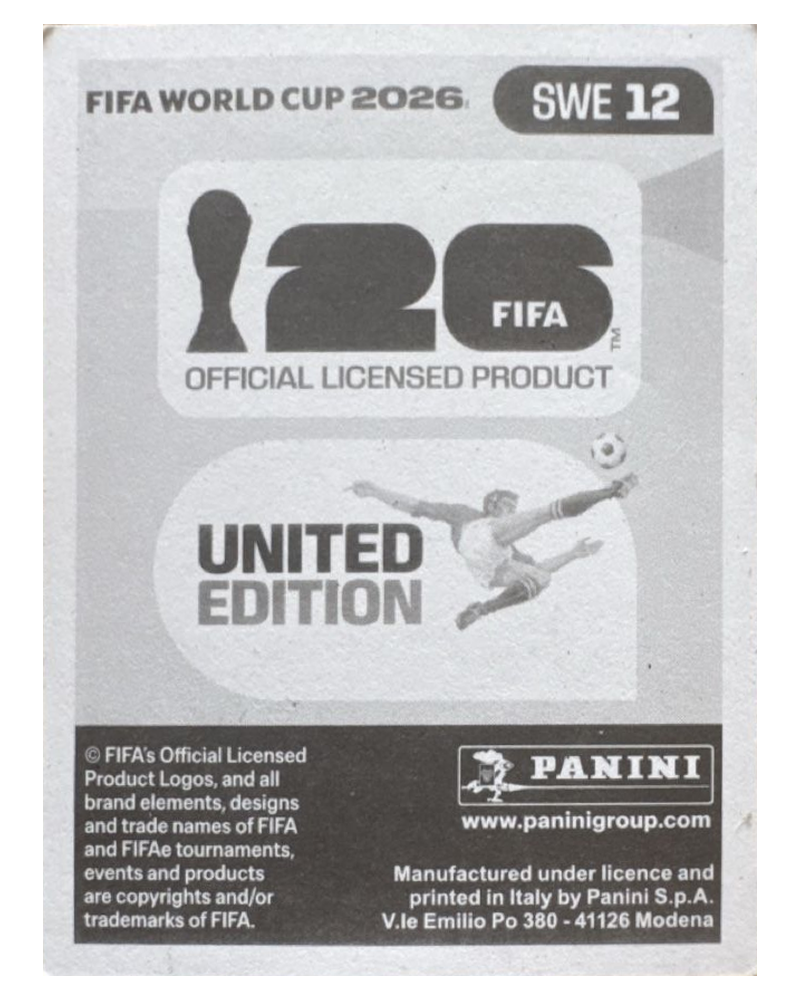 Panini FIFA WM 2026 United - SWE 12 - Mattias Svanberg