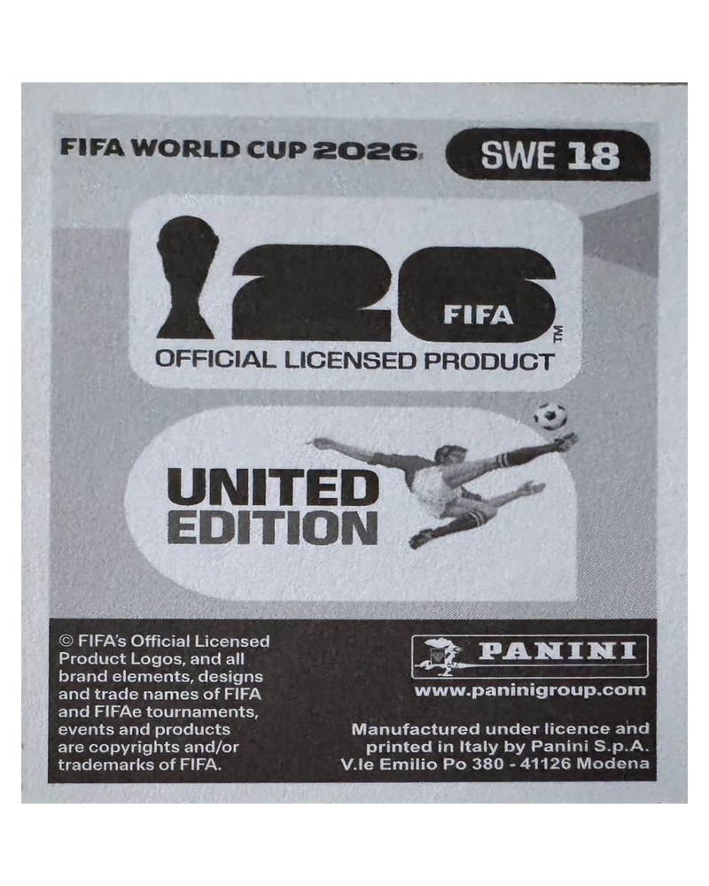 Panini FIFA WM 2026 United - SWE 18 - Anthony Elanga