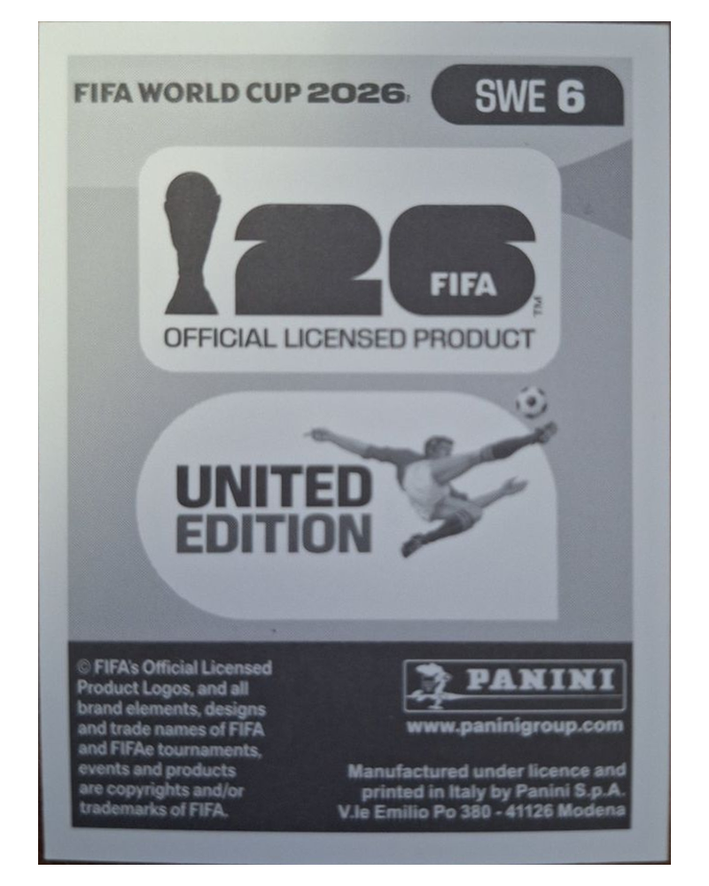 Panini FIFA WM 2026 United - SWE 6 - Victor Nilsson Lindelöf
