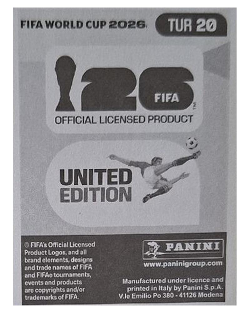 Panini FIFA WM 2026 United - TUR 20 - Kenan Yildiz