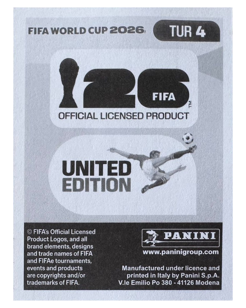 Panini FIFA WM 2026 United - TUR 4 - Zeki Celik