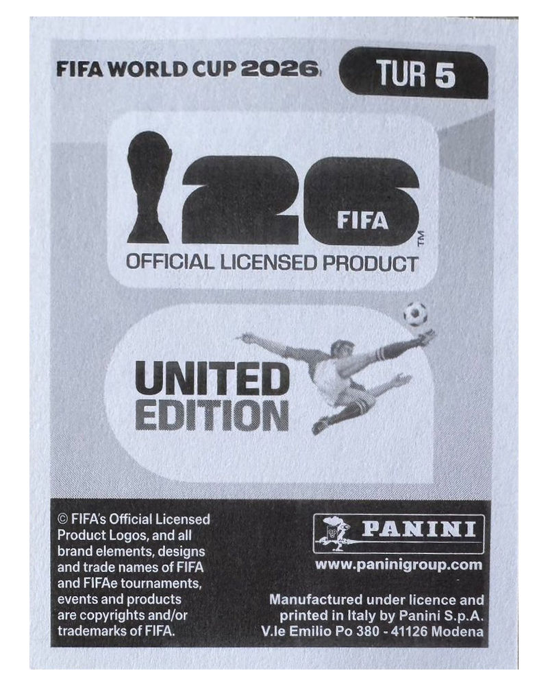 Panini FIFA WM 2026 United - TUR 5 - Abdulkerim Bardakci