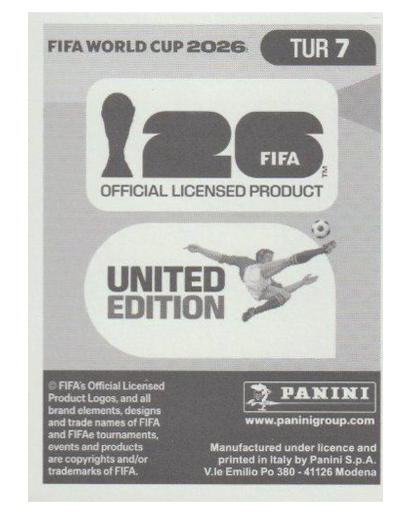 Panini FIFA WM 2026 United - TUR 7 - Merih Demiral