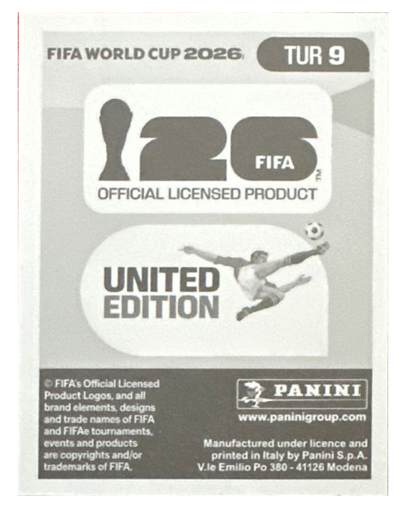 Panini FIFA WM 2026 United - TUR 9 - Kaan Ayhan