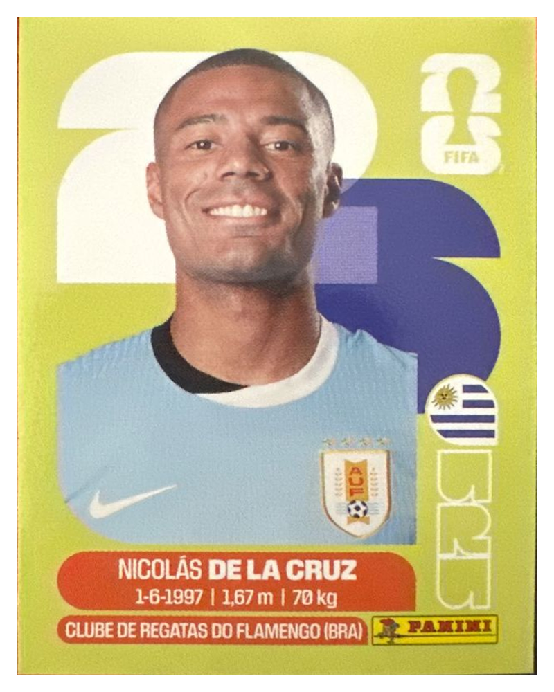 Panini FIFA WM 2026 United - URU 15 - Nicolás de la Cruz
