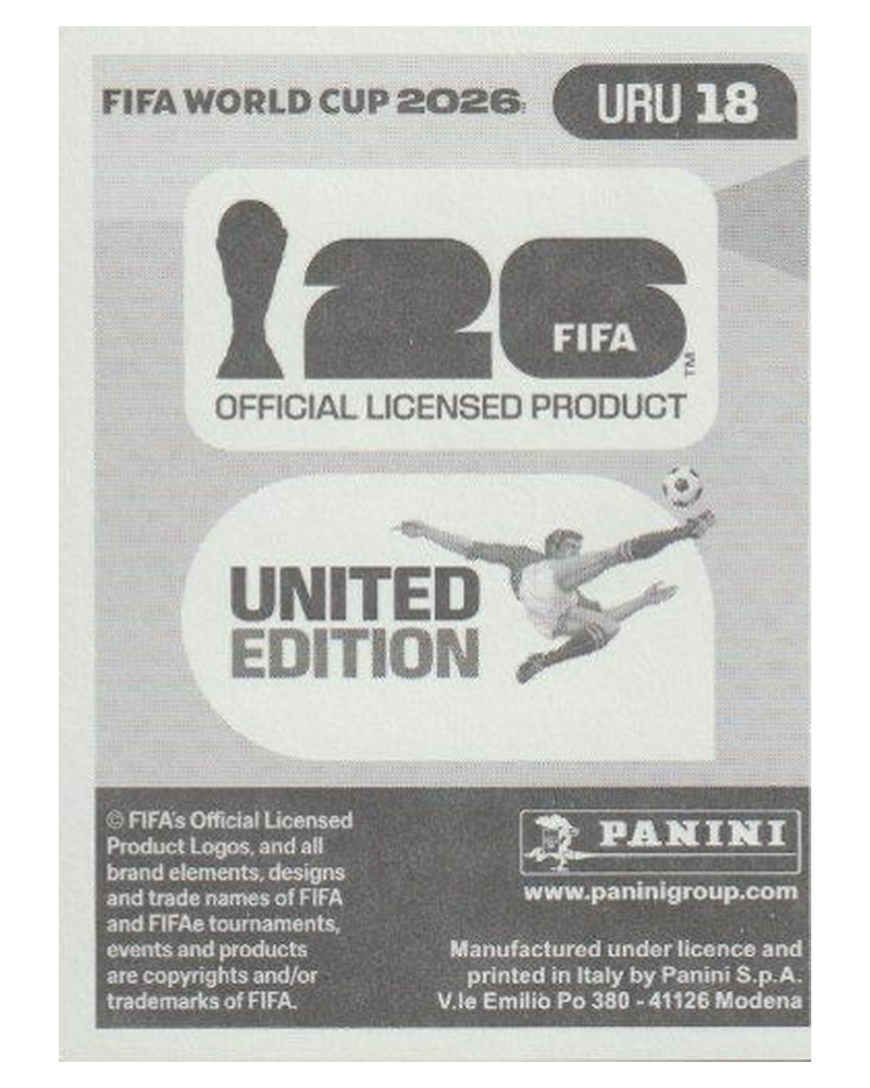 Panini FIFA WM 2026 United - URU 18 - Federico Viñas