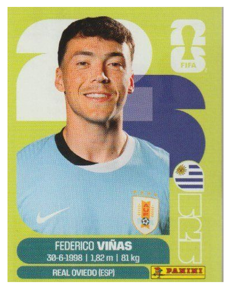 Panini FIFA WM 2026 United - URU 18 - Federico Viñas