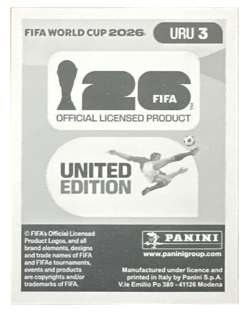 Panini FIFA WM 2026 United - URU 3 - Santiago Mele Rückseite