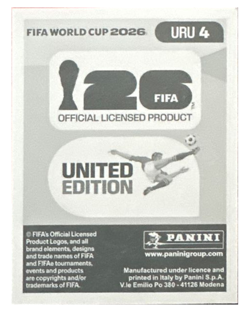 Panini FIFA WM 2026 United - URU 4 - Ronald Araujo