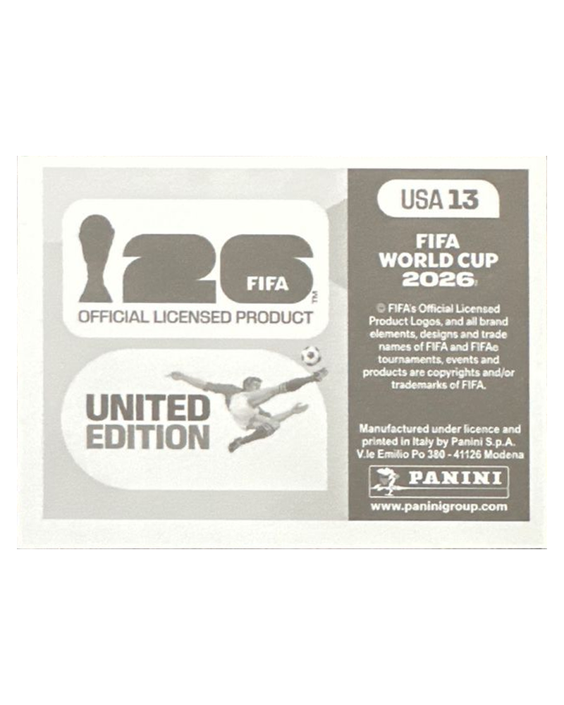 Panini FIFA WM 2026 United - USA 13 - Team Photo