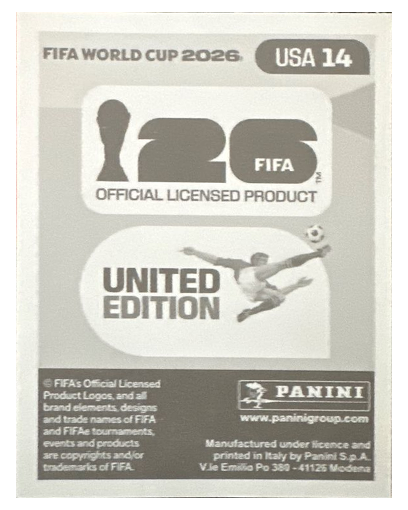 Panini FIFA WM 2026 United - USA 14 - Diego Luna