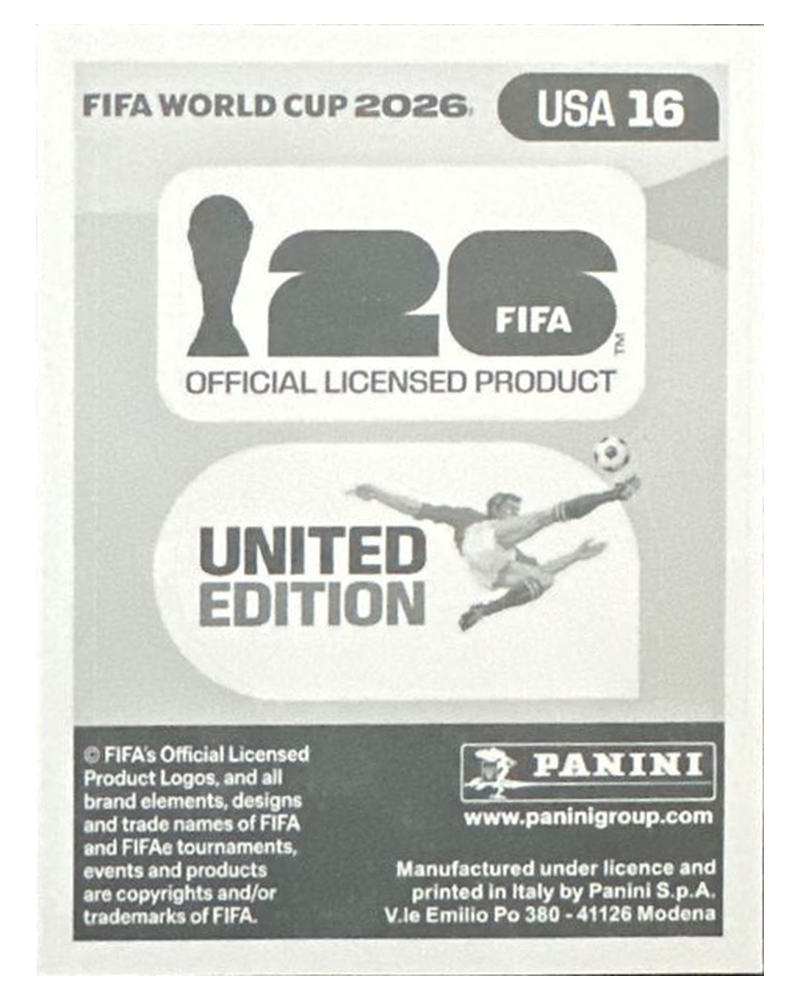 Panini FIFA WM 2026 United - USA 16 - Christian Pulisic