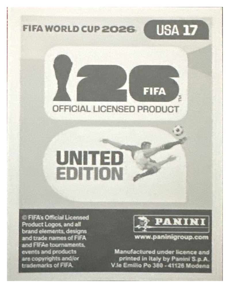 Panini FIFA WM 2026 United - USA 17 - Brenden Aaronson
