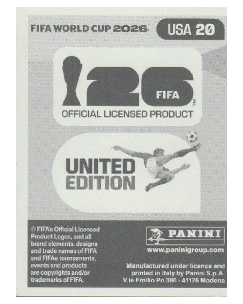 Panini FIFA WM 2026 United - USA 20 - Folarin Balogun