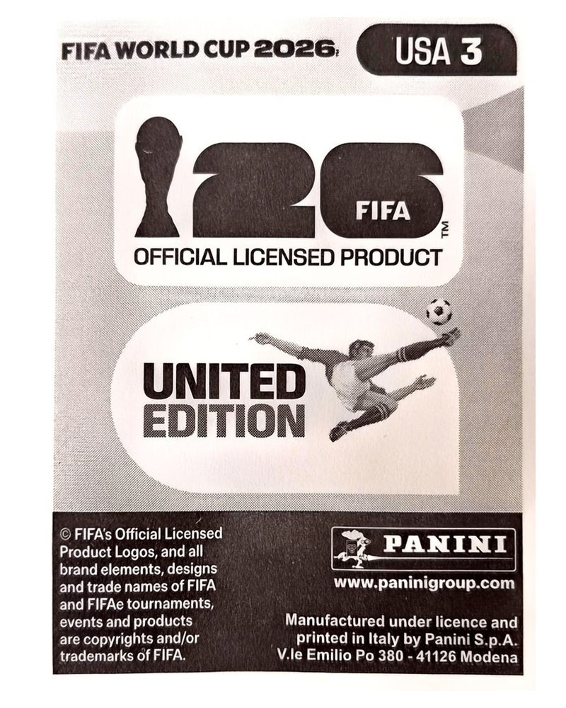Panini FIFA WM 2026 United - USA 3 - Chris Richards