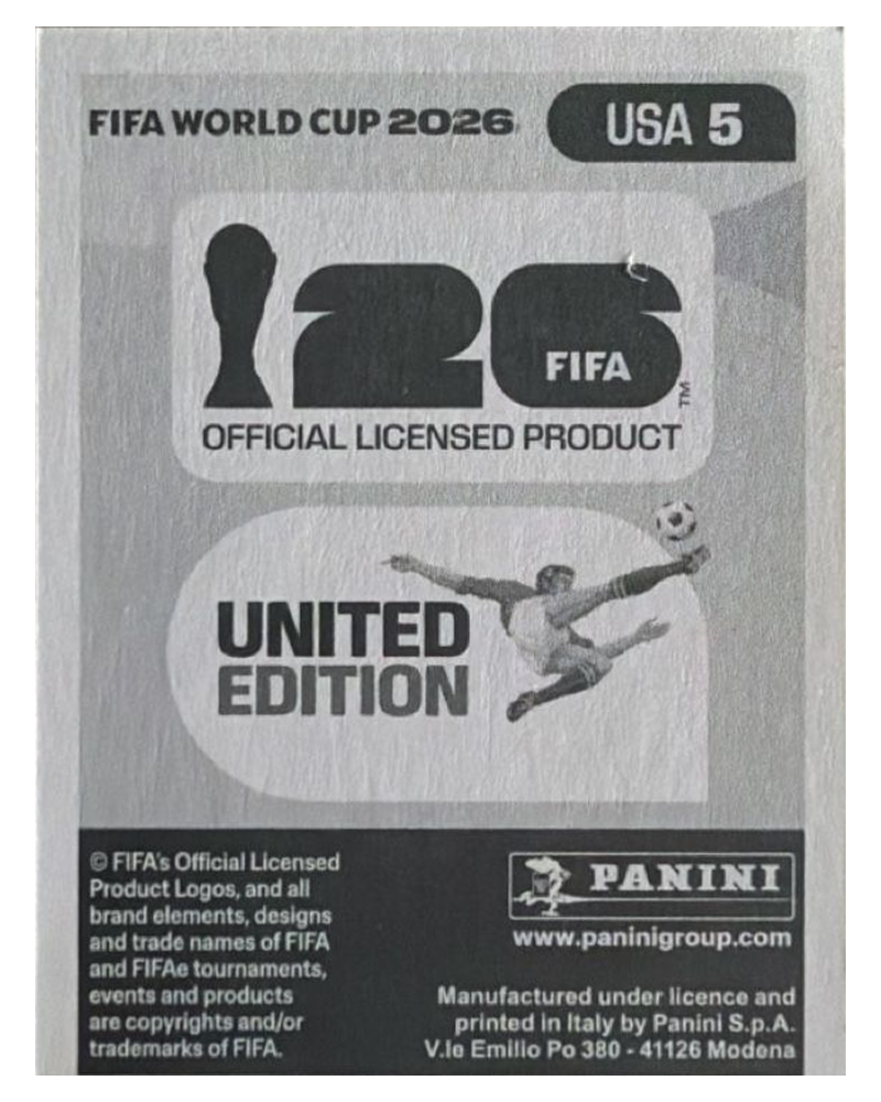 Panini FIFA WM 2026 United - USA 5 - Mark McKenzie