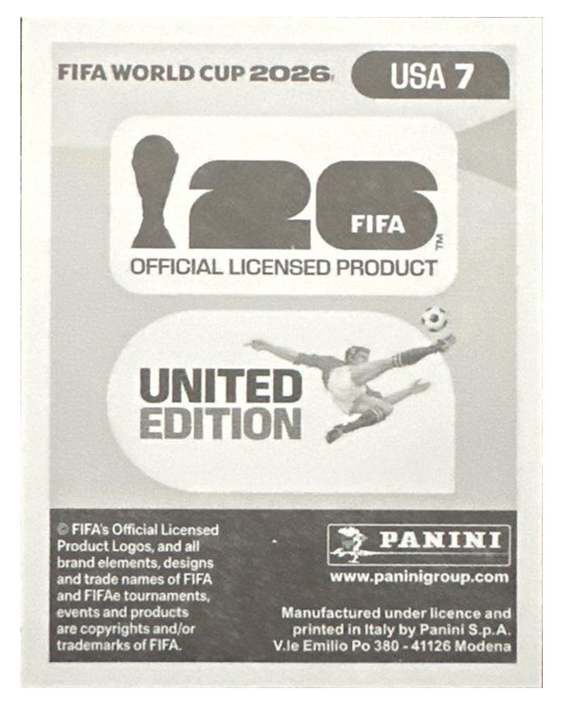 Panini FIFA WM 2026 United - USA 7 - Antonee Robinson