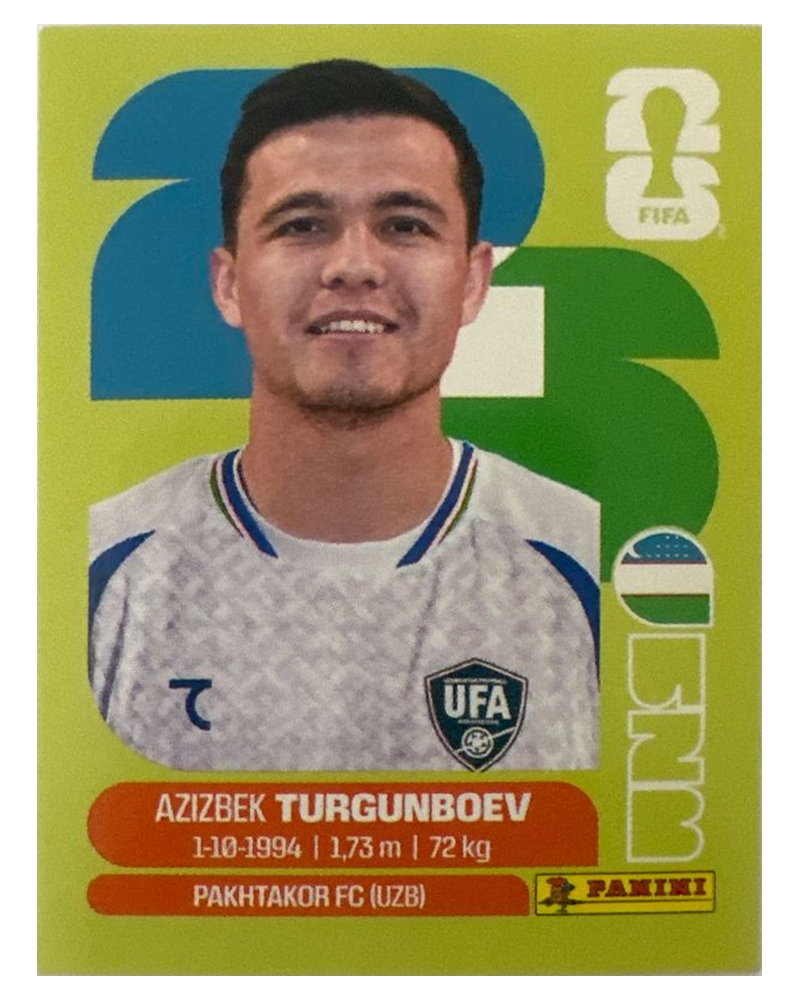 Panini FIFA WM 2026 United - UZB 14 - Azizbek Turgunboev