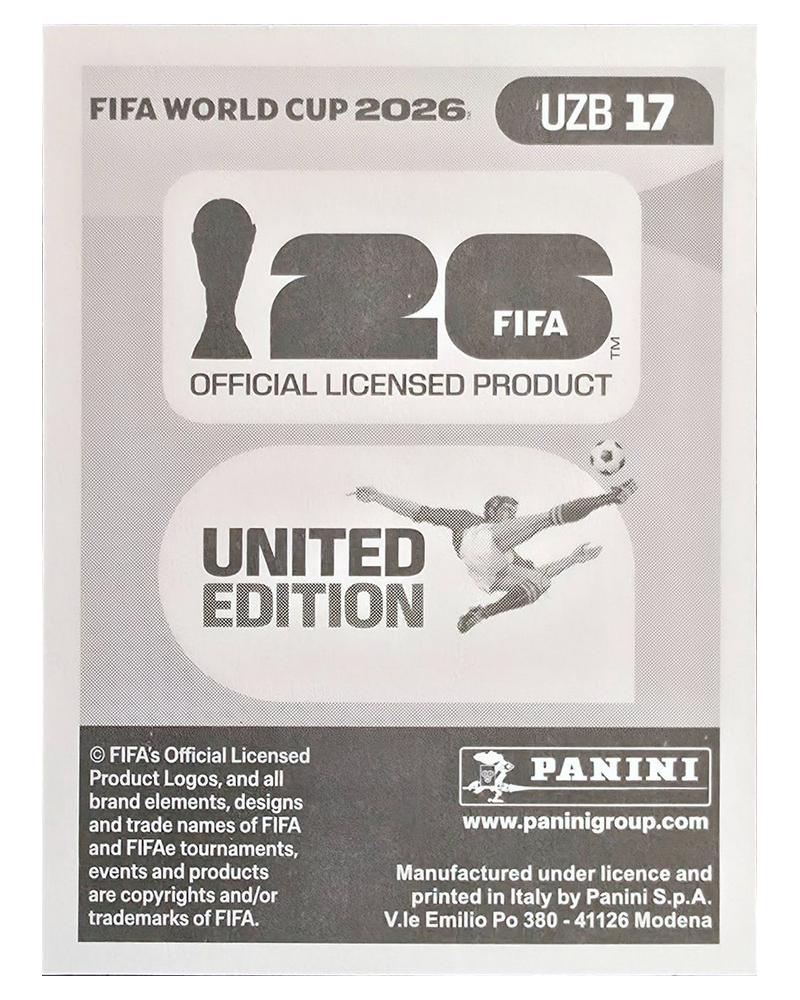 Panini FIFA WM 2026 United - UZB 17 - Oston Urunov