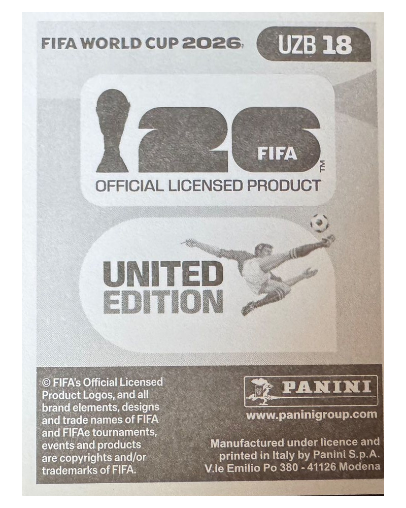 Panini FIFA WM 2026 United - UZB 18 - Jaloliddin Masharipov