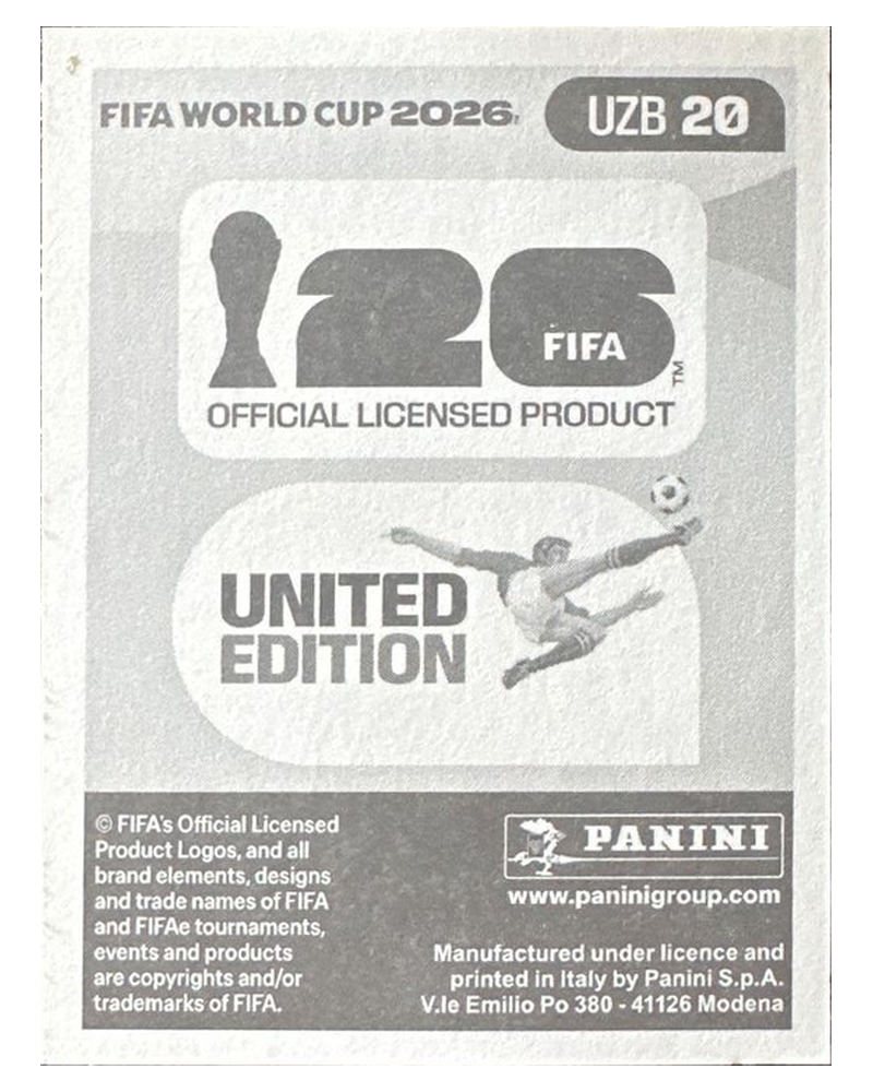 Panini FIFA WM 2026 United - UZB 20 - Abbosbek Fayzullaev