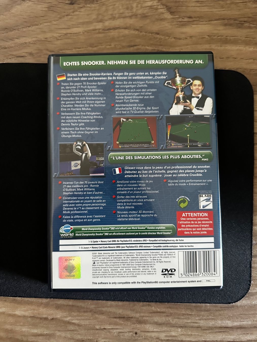 World Championship Snooker 2002 - PS2 Spiel – Foto 2