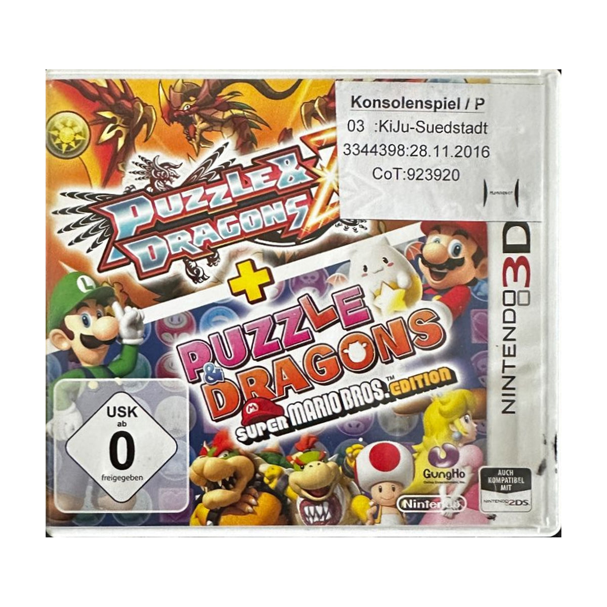 Puzzle & Dragons Z + Super Mario Bros Edition - N3DS Spiel – freigestelltes Hauptbild