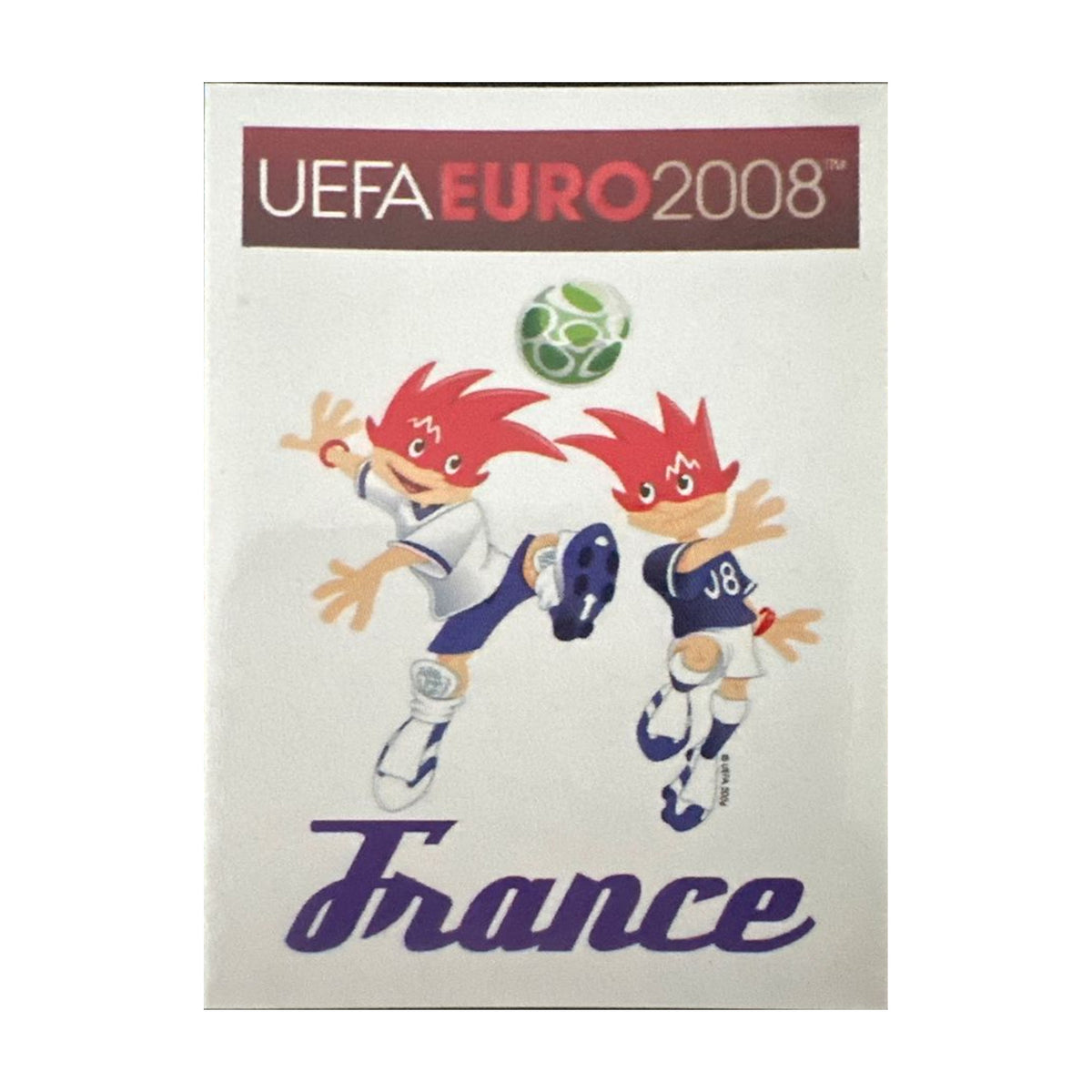 Panini UEFA EURO 2008 – Nr. 332 – Frankreich Maskottchen – Südamerika-Version – Vorderseite