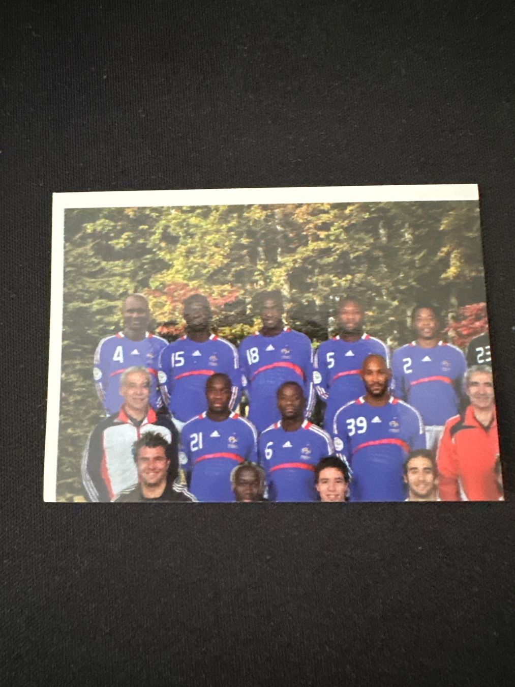 Panini UEFA EURO 2008 – Nr. 333 – Frankreich Mannschaft Teilbild oben links – Südamerika-Version – Originalfoto Vorderseite