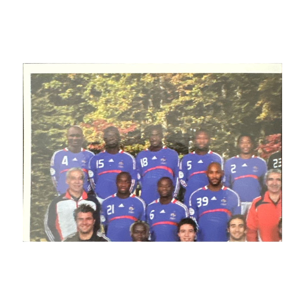 Panini UEFA EURO 2008 – Nr. 333 – Frankreich Mannschaft Teilbild oben links – Südamerika-Version – Vorderseite