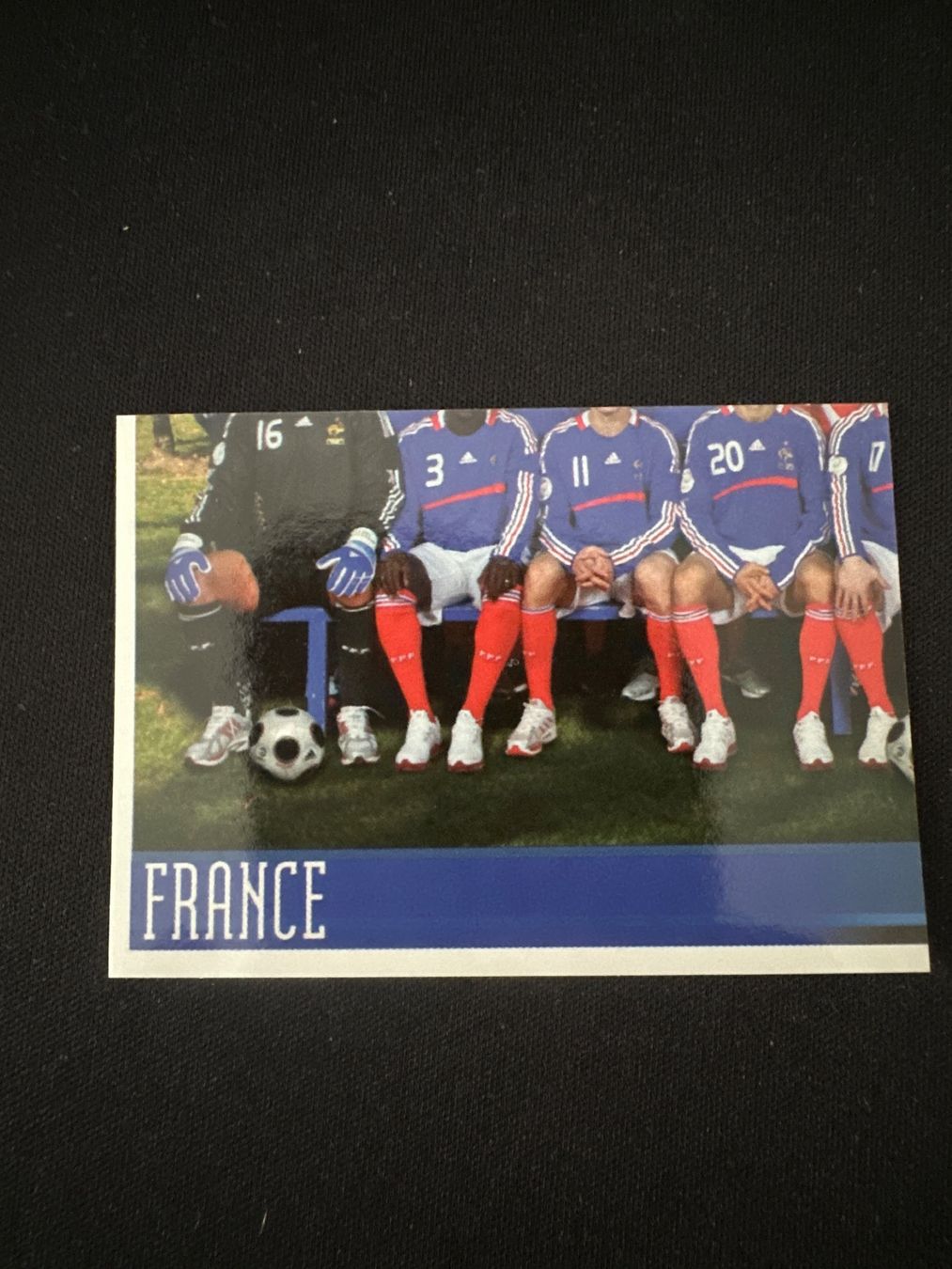 Panini UEFA EURO 2008 – Nr. 335 – Frankreich Mannschaft Teilbild unten links – Südamerika-Version – Originalfoto Vorderseite