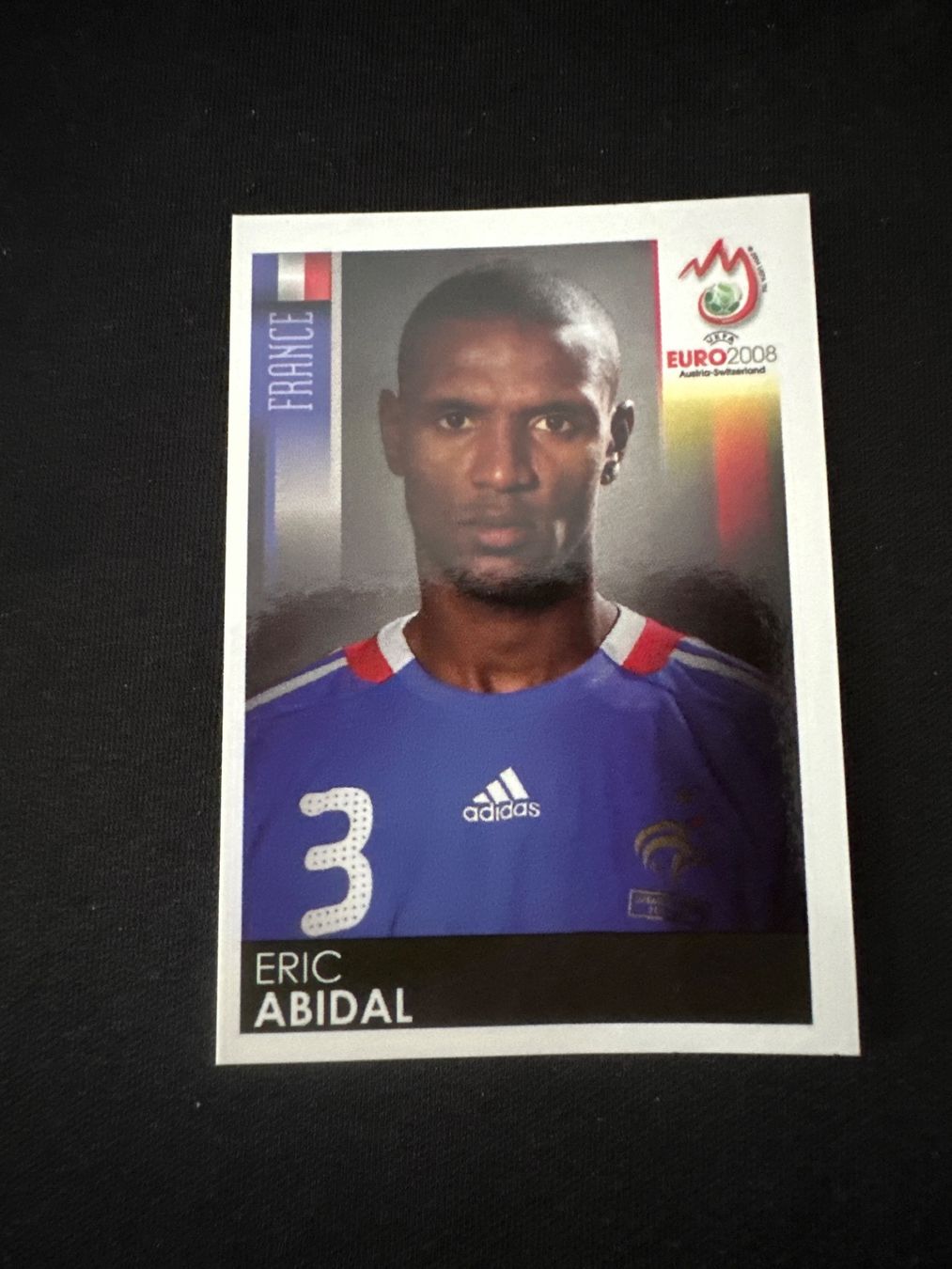 Panini UEFA EURO 2008 – Nr. 341 – Eric Abidal – Südamerika-Version – Originalfoto Vorderseite
