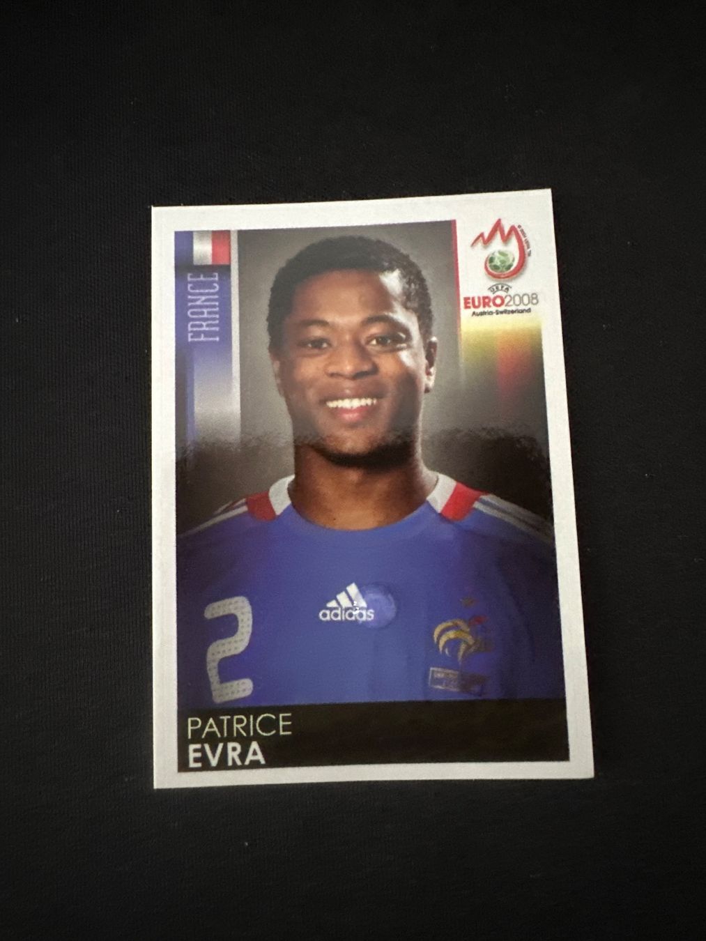 Panini UEFA EURO 2008 – Nr. 342 – Patrice Evra – Südamerika-Version – Originalfoto Vorderseite