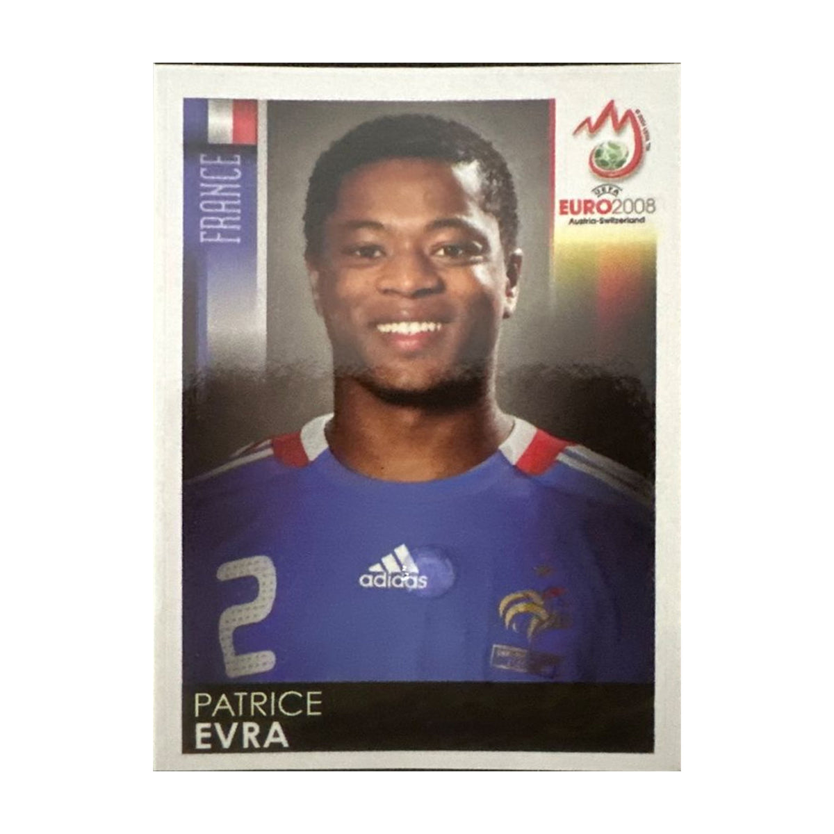 Panini UEFA EURO 2008 – Nr. 342 – Patrice Evra – Südamerika-Version – Vorderseite