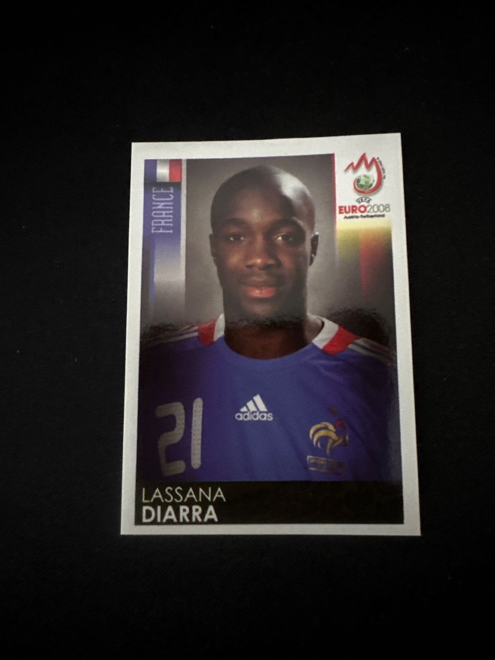 Panini UEFA EURO 2008 – Nr. 345 – Lassana Diarra – Südamerika-Version – Originalfoto Vorderseite