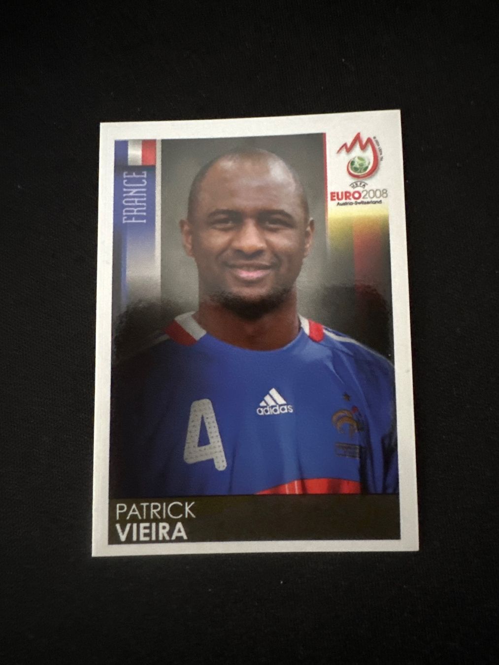 Panini UEFA EURO 2008 – Nr. 347 – Patrick Vieira – Südamerika-Version – Originalfoto Vorderseite