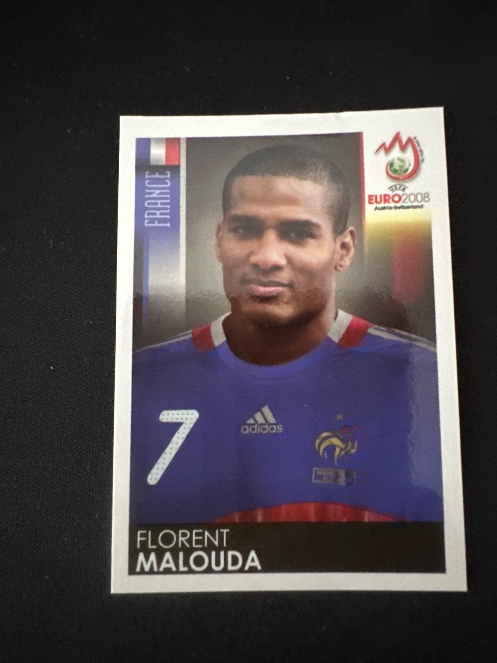 Panini UEFA EURO 2008 – Nr. 350 – Florent Malouda – Südamerika-Version – Originalfoto Vorderseite