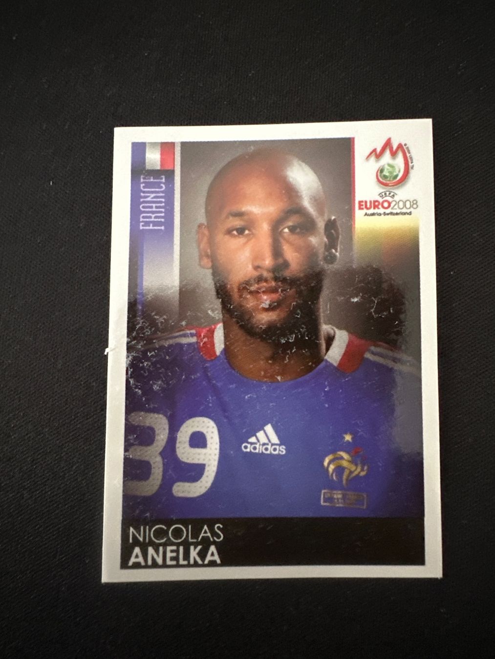 Panini UEFA EURO 2008 – Nr. 356 – Nicolas Anelka – Südamerika-Version – Originalfoto Vorderseite