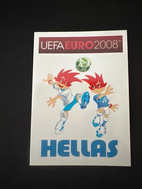 Panini UEFA EURO 2008 – Nr. 358 – Griechenland Maskottchen – Südamerika-Version – Originalfoto Vorderseite