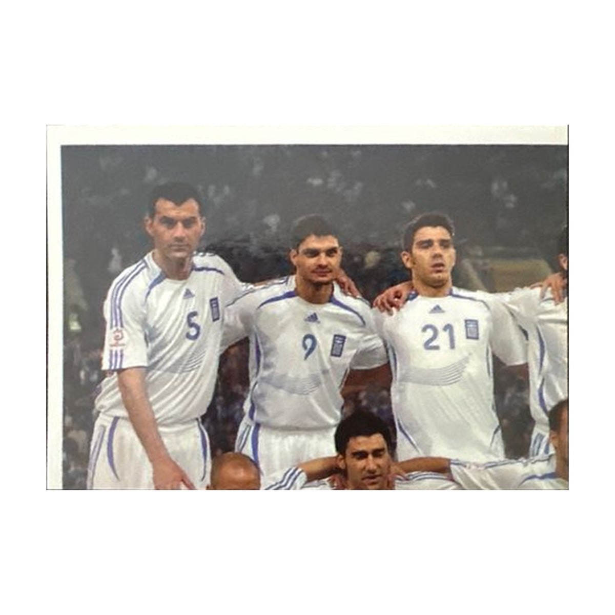 Panini UEFA EURO 2008 – Nr. 359 – Griechenland Mannschaft Teilbild oben links – Südamerika-Version – Vorderseite