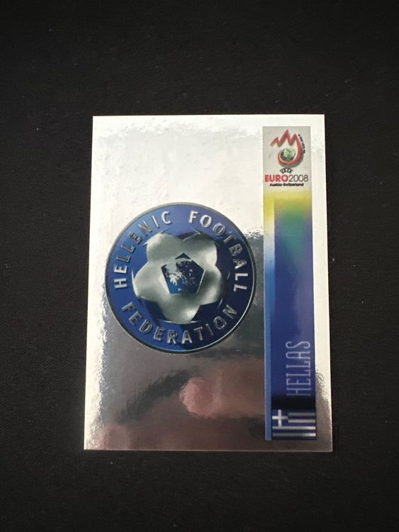 Panini UEFA EURO 2008 – Nr. 363 – Griechenland Logo – Südamerika-Version – Originalfoto Vorderseite